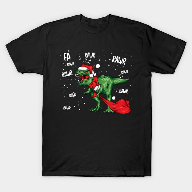 Dinosaur Christmas T-Shirt by Madelyn_Frere